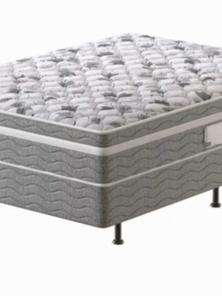 Cama Box Conjugada Casal PROdormir Advanced com Espuma D28 54x138x188 cm – Branco/Cinza