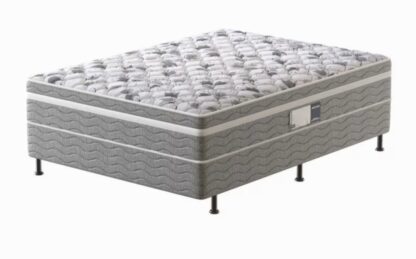 Cama Box Conjugada Casal PROdormir Advanced com Espuma D28 54x138x188 cm – Branco/Cinza