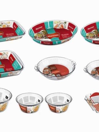 Conjunto de Travessas Refratárias Marinex em Vidro - 10 Peças