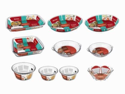 Conjunto de Travessas Refratárias Marinex em Vidro - 10 Peças