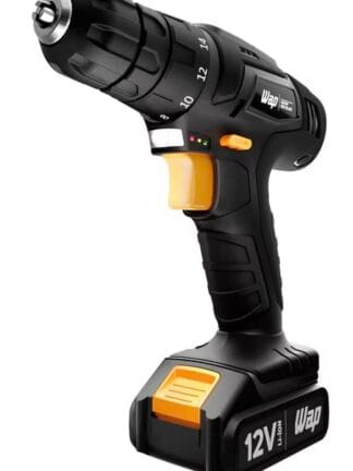 Parafusadeira e Furadeira Wap BPF 12K3 Black a Bateria Li-Ion 12V Carregador com Maleta e Kit de 13 Acessórios - Bivolt