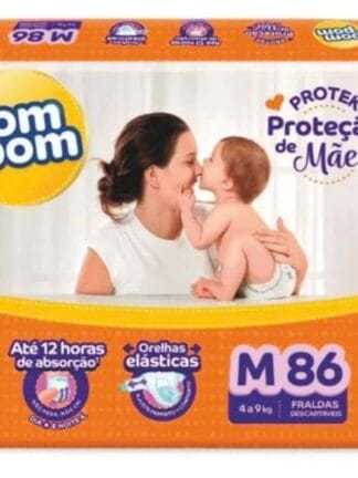 Fralda Pom Pom Protek Proteção de Mãe Hiper M 86 Unidades