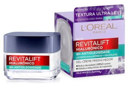 L'Oréal Paris Gel Creme Hidratante Preenchedor Antioleosidade Revitalift Hialurônico, 49g