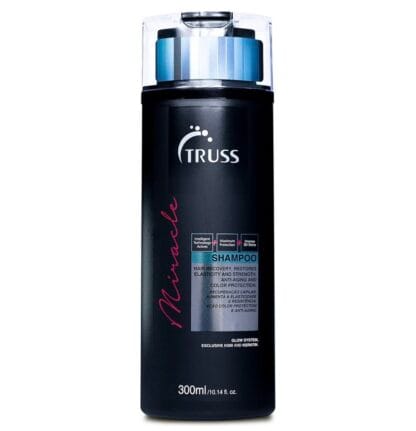 Truss Professional Shampoo Miracle | Recuperação intensa da fibra capilar | Limpeza delicada | Maior retenção da umidade 300 ml
