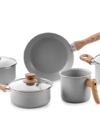 Brinox - Jogo de Panelas 5 Peças Ceramic Life Easy - Cinza