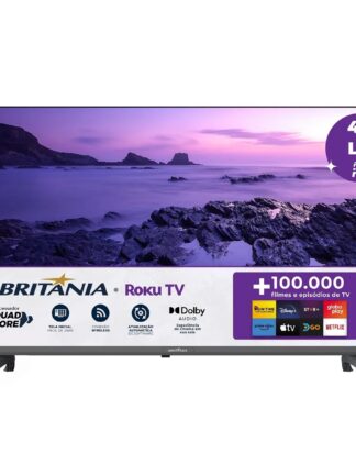 Smart TV Britânia 40 Polegadas BTV40E3ERSGB Full HD LED Roku TV Dolby Audio