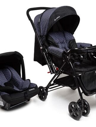 Conjunto Travel System Reverse Preto Rajado CAX00430 Cosco Kids