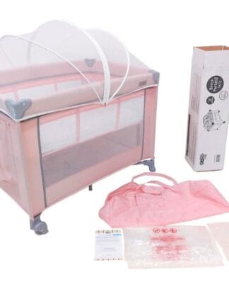 Berço Portátil Infantil Cercado 0-15kg Lazy MaxiBaby (Rosa