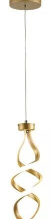 Luminária Pendente Led Espiral Moderno Quarto Sala Bivolt Cor Dourado 110V/220V Nitrolux LP602D