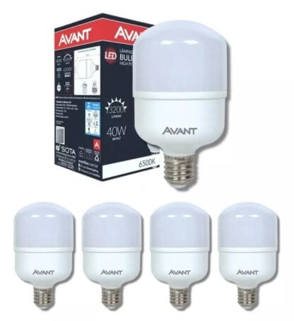 Kit 5 Lâmpada 40w Alta Potência Branco Frio 6500k Bivolt E27 Cor da luz Branco-frio 110V/220V