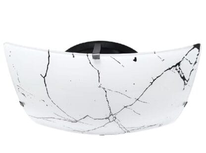 Lustre Plafon Sobrepor Quadrado 250 Mármore Preto Decorativo 2 Lampadas