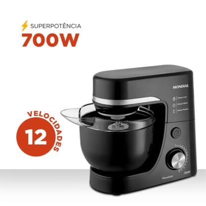 Batedeira Planetária Mondial Preta BP-03-B - 700W 127V