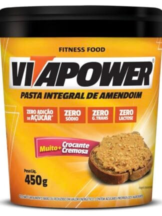 VitaPower Pasta De Amendoim Integral - 450G Crocante - Vitapower