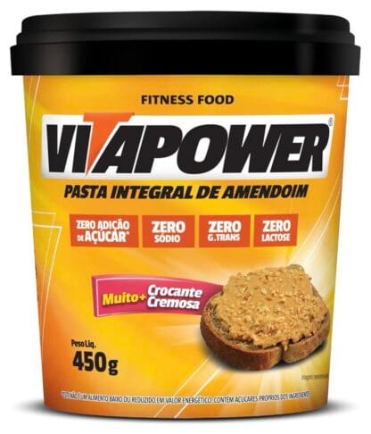 VitaPower Pasta De Amendoim Integral - 450G Crocante - Vitapower