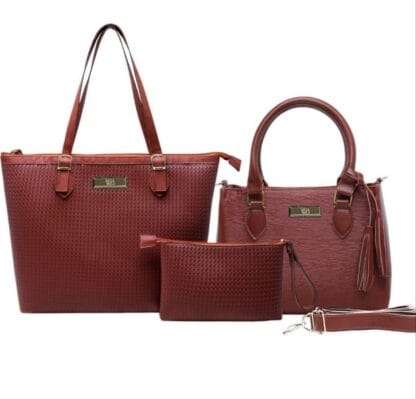 Kit Bolsa Feminina Grande + Baú + Carteira