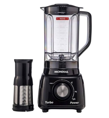 Liquidificador Mondial, Turbo Power 550W, 220V, Preto, 2,2 L
