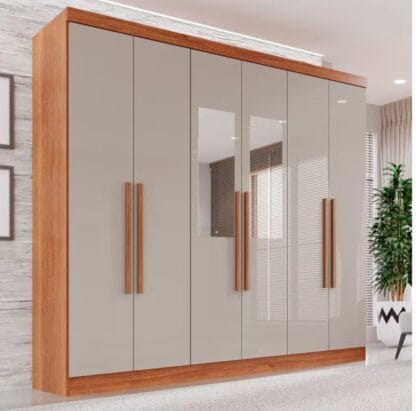 Guarda-Roupa Casal Com Espelho 6 Portas 2 Gavetas França