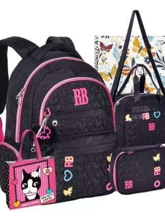 Kit Mochila Escolar Rebecca Bonbon Bolsa Rb + Caderno Brinde