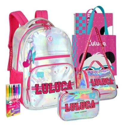 Kit Mochila Completo Escolar Luluca Infantil Feminina