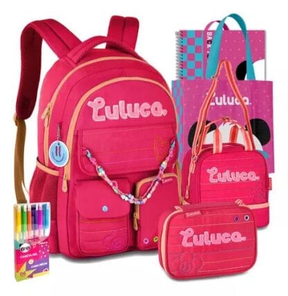 Kit Mochila Completo Escolar Luluca Infantil Feminina