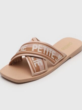 Rasteira Petite Jolie tira logo Nude