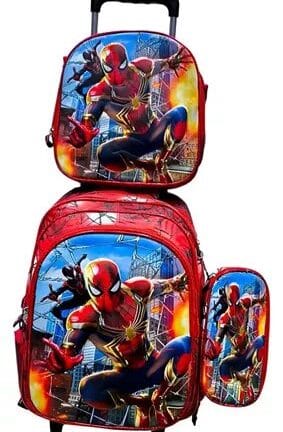 Kit Mochila Escolar Infantil Com Rodinhas Lancheira + Estojo