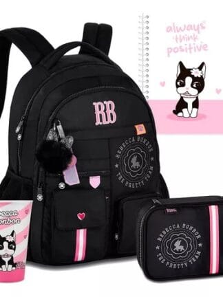 Kit Mochila Estojo Caderno Copo Rb Rebecca Bonbon Oficial