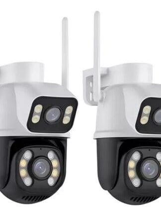 Kit 2 Câmera Segurança Ip A28 Prova D'agua 6mp App Yoosee Cor Branco/preto