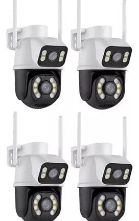 Kit 4 Câmera Segurança Ip Zyhum A28 Prova D'agua Lente Dupla Cor Branco/preto