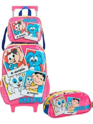 Mochila Rodinha + Lancheira Turma Da Mônica Infantil Luxcel
