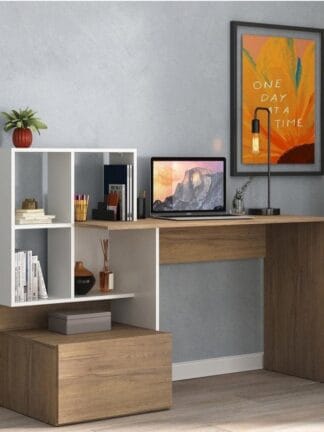 Escrivaninha Mesa para Computador Atlantis Multimóveis Branca/rustic