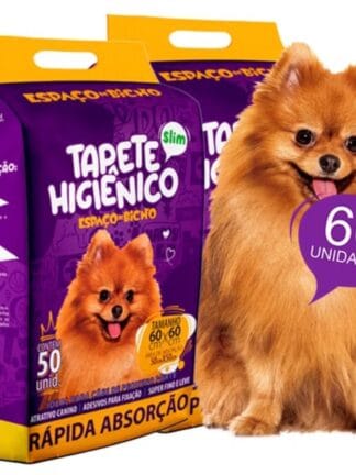 Kit 2un Tapete para Cachorro Higiênico Espaço De Bicho Pet 60x60cm 60 Unidades
