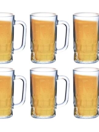 Kit 6 Caneca Chopp De Vidro 330ml Bar Restaurante Cerveja Design Elegante Versátil Prático
