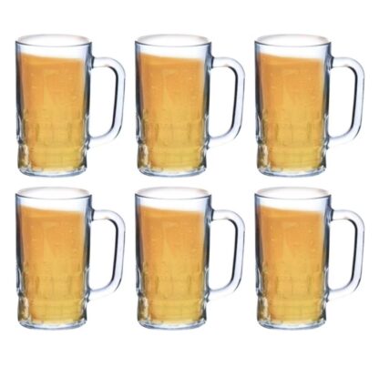 Kit 6 Caneca Chopp De Vidro 330ml Bar Restaurante Cerveja Design Elegante Versátil Prático