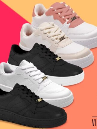 Tênis Vizzano Feminino Casual Plataforma Macia Moda Passeio Leve Ultra Conforto Flatform