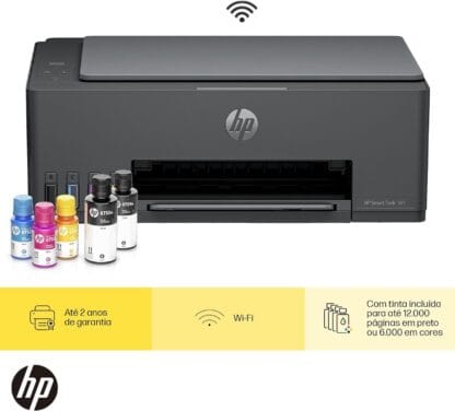 Impressora Multifuncional HP Smart Tank 581 Tanque de Tinta Colorida Wi-Fi com autorreparo