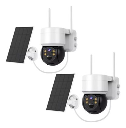 Kit 2 Câmera Segurança Externa E Interna Wifi Placa Solar Hd
