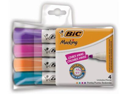 Pincel Marcador de Quadro Branco BIC Markingc/4 cores fashion 930094