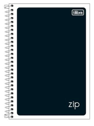 Tilibra - Caderno Espiral Capa Flexível 1/4 Zip Preto 48 Folhas