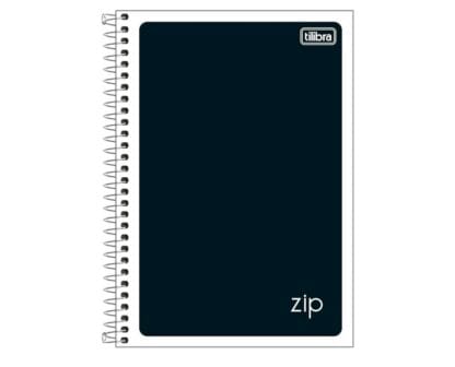 Tilibra - Caderno Espiral Capa Flexível 1/4 Zip Preto 48 Folhas