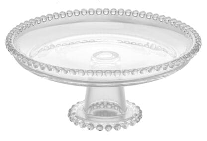 WOLFF Pearl Prato de Cristal com Pé, Transparente, 20 x 9 cm