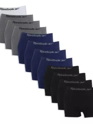 Kit 12 Cuecas Boxer Masculina Sem Costura Microfibra Reebok