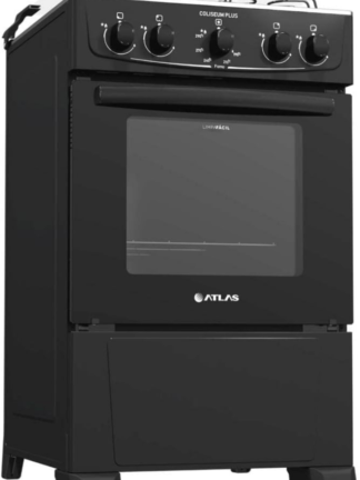 Fogão Atlas 4 bocas preto com forno limpa fácil Coliseum Plus - Forno 50l