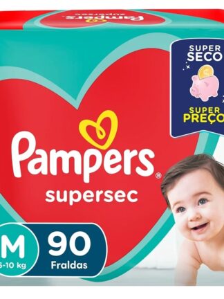 Fralda Pampers Supersec M - 90 fraldas