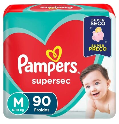 Fralda Pampers Supersec M - 90 fraldas