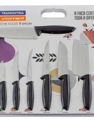 Jogo de Facas Tramontina Plenus com Lâminas em Aço Inox e Cabos de Polipropileno