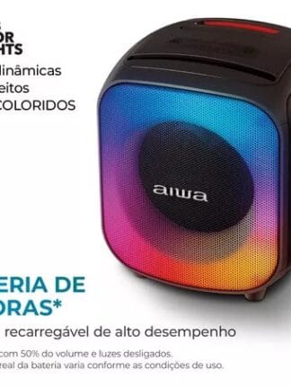 Caixa De Som Partybox Pb 07 Bluetooth 8h Rgb Ubs Tws Aiwa