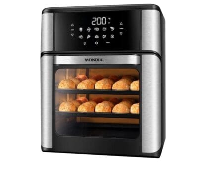 Fritadeira Air Fryer Forno Oven 12 Litros, Mondial, Preto/Inox, 2000W, 110V - AFON-12L-BI
