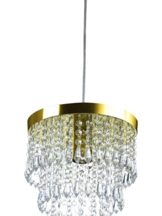Lustre Pendente De Cristal Acrílico Manucrillic Dourado