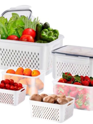 Kit 3 Organizadores Geladeira 5.9 Litros Alimentos Vegetais